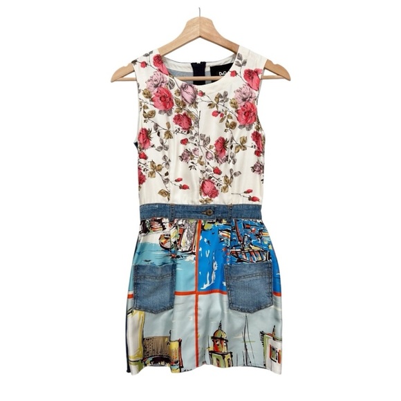 Dolce & Gabbana Silk Cotton Sleeveless Mini Dress Size IT 38 US XS - Picture 1 of 9